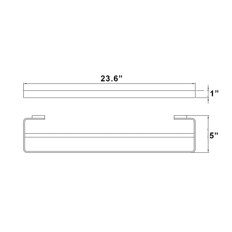 Flat Double Towel Bar - Wall Mount - 24" Brass/Polished Chrome