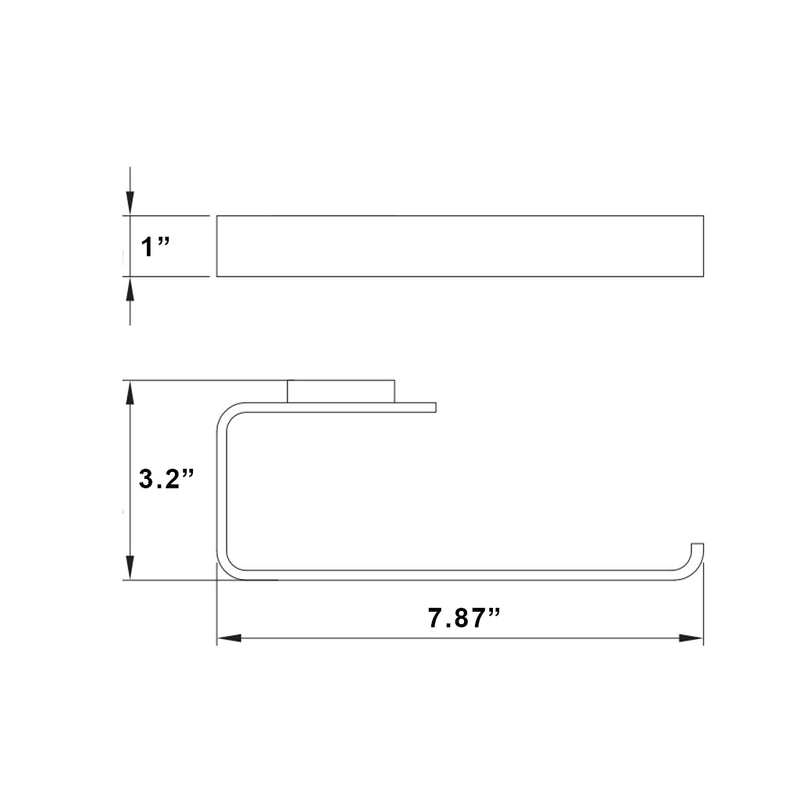 Flat Towel Ring - Wall Mount - 8" Brass/Polished Chrome
