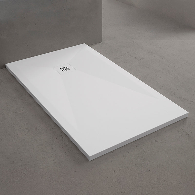 Stone Plus Slate-Textured Shower Tray with Offset Drain - Floor Mount - 60 x 30" Resin/Gel Coat/Black