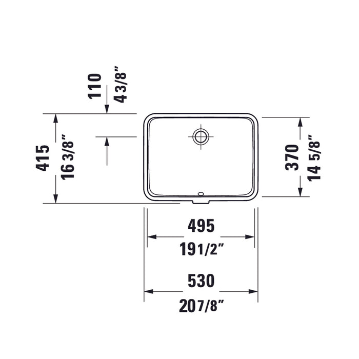 Me By Starck Bathroom Sink - Under Mount - 21" Ceramic/Gloss White