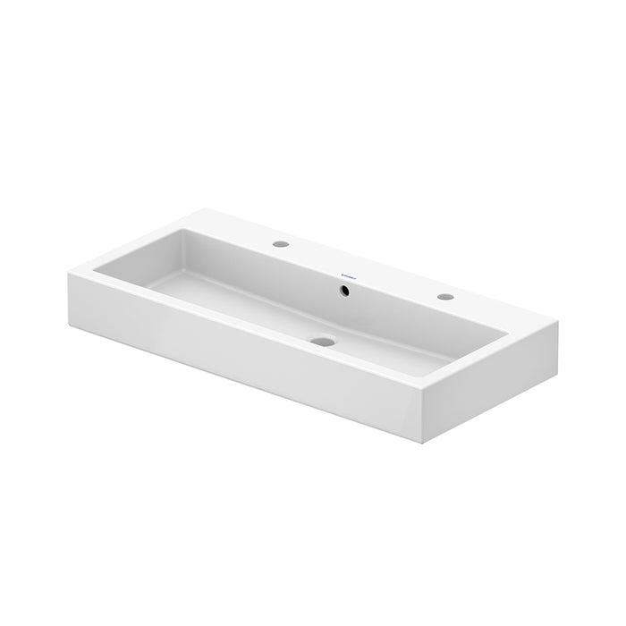 Vero Double Basin Bathroom Sink - Wall Or Over Mount - 40" Ceramic/White