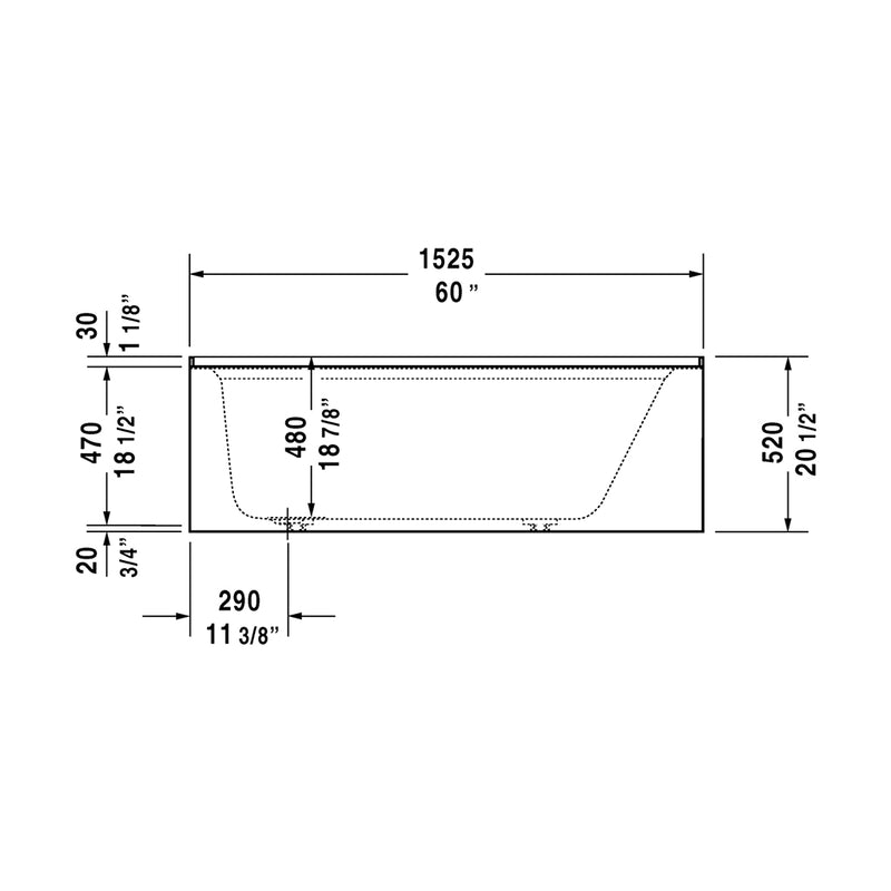 Architec Left Drain Bathtub - Alcove - 60 x 32" Acrylic/White