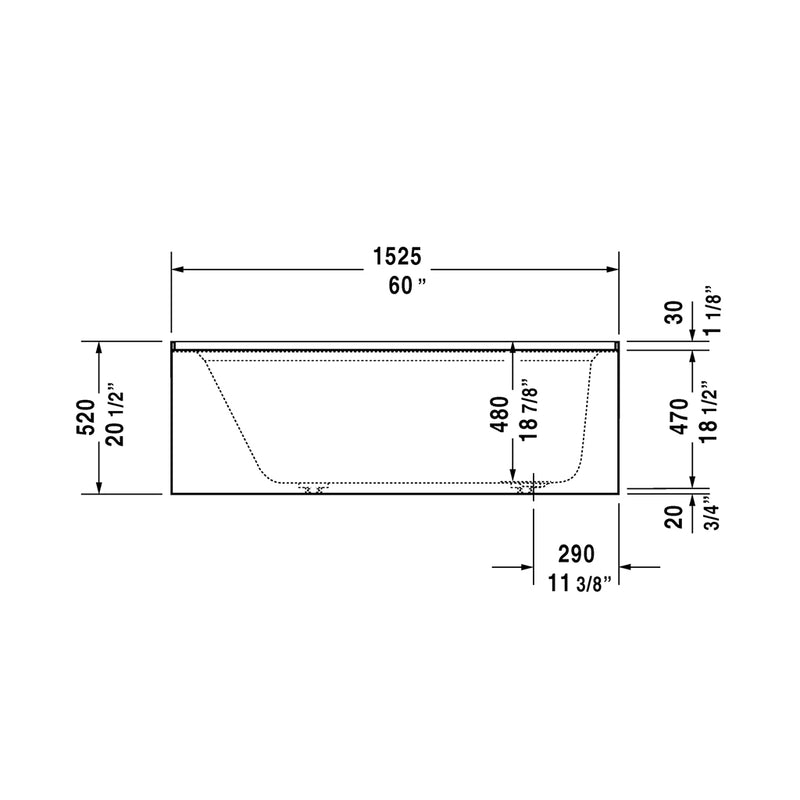 Architec Right Drain Bathtub - Alcove - 60 x 32" Acrylic/White