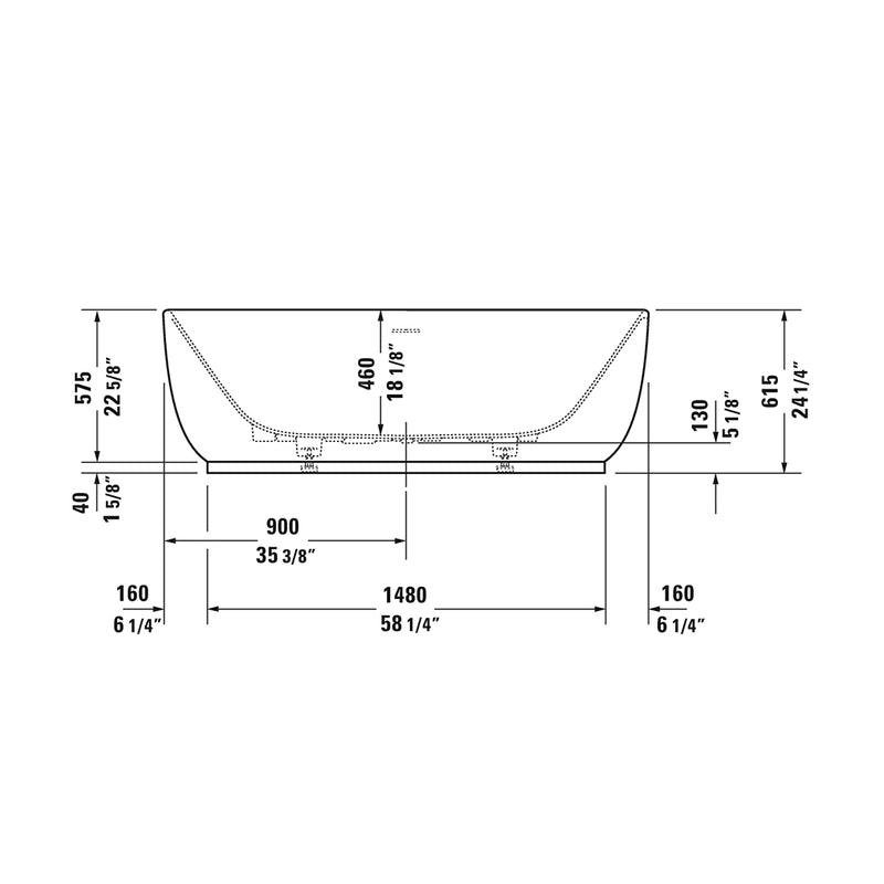 Luv Bathtub - Free Standing - 71" Resin/White