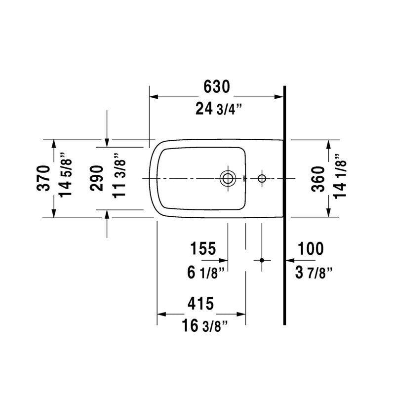 DuraStyle Bidet - Floor Mount - 15" Porcelain/White