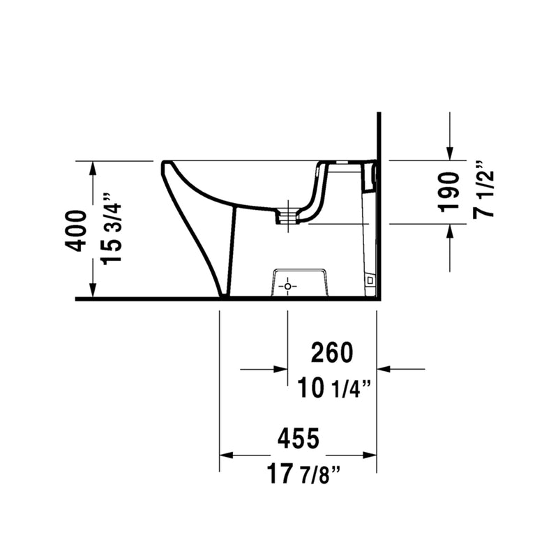 DuraStyle Bidet - Floor Mount - 15" Porcelain/White