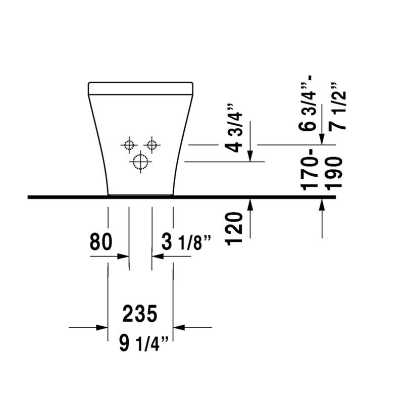 DuraStyle Bidet - Floor Mount - 15" Porcelain/White
