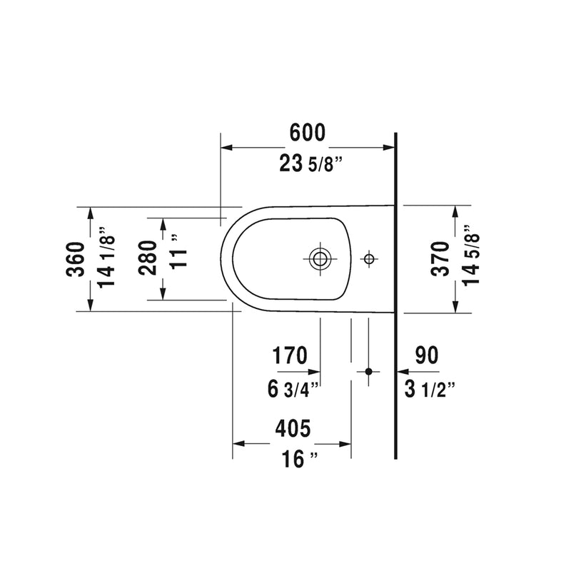 ME By Starck Bidet - Floor Mount - 15" Porcelain/White