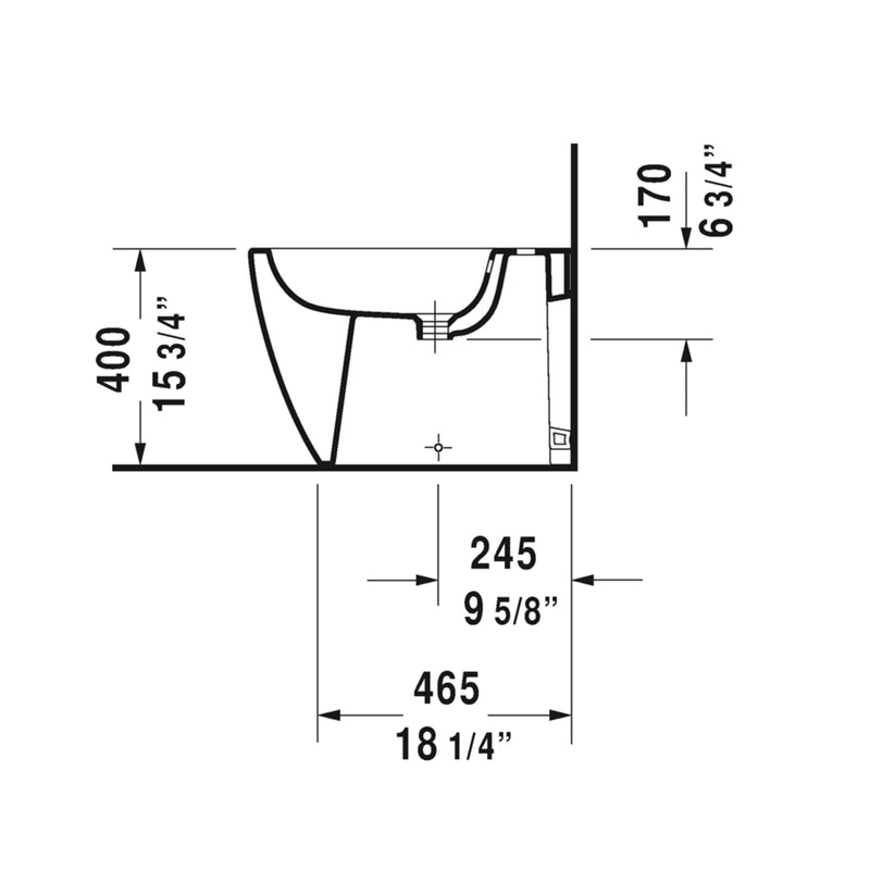 ME By Starck Bidet - Floor Mount - 15" Porcelain/White