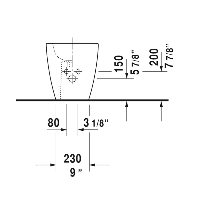 ME By Starck Bidet - Floor Mount - 15" Porcelain/White