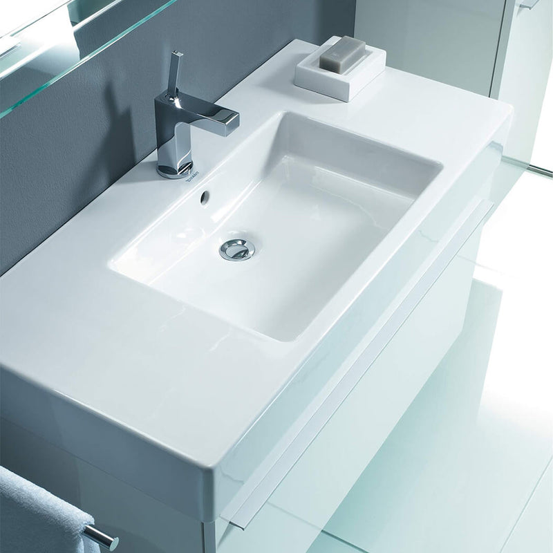 Vero Integrated Vanity Sink - Single Hole - 34" Porcelain/White