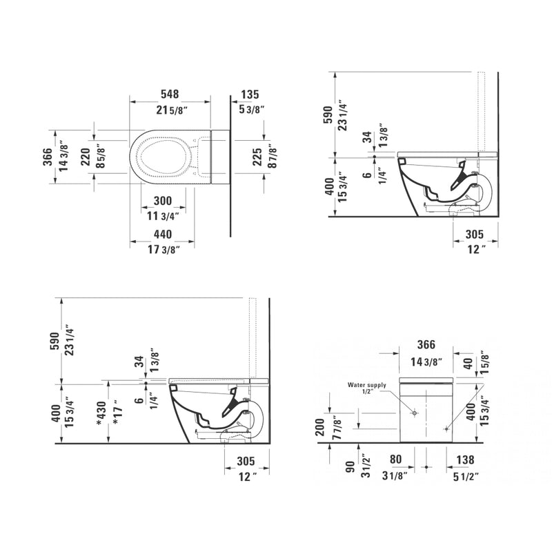 Sensowash I Lite Integrated Bidet Smart Toilets - Floor Mount - 15" Ceramic/White