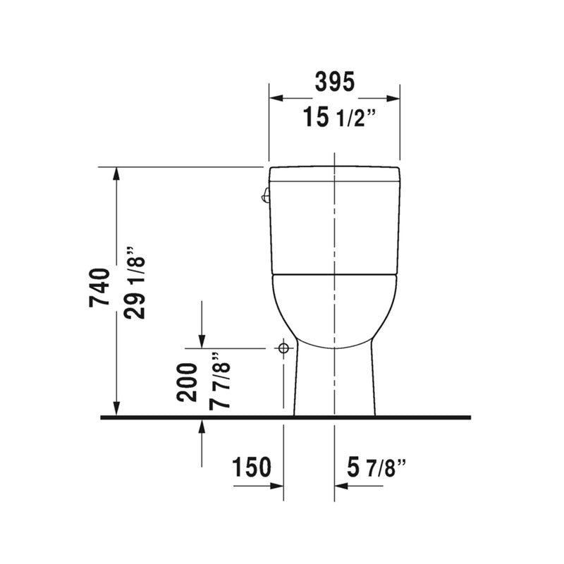 D-Code Complete Single Flush Left Lever One Piece Toilet - Floor Mount - 16" Porcelain/White