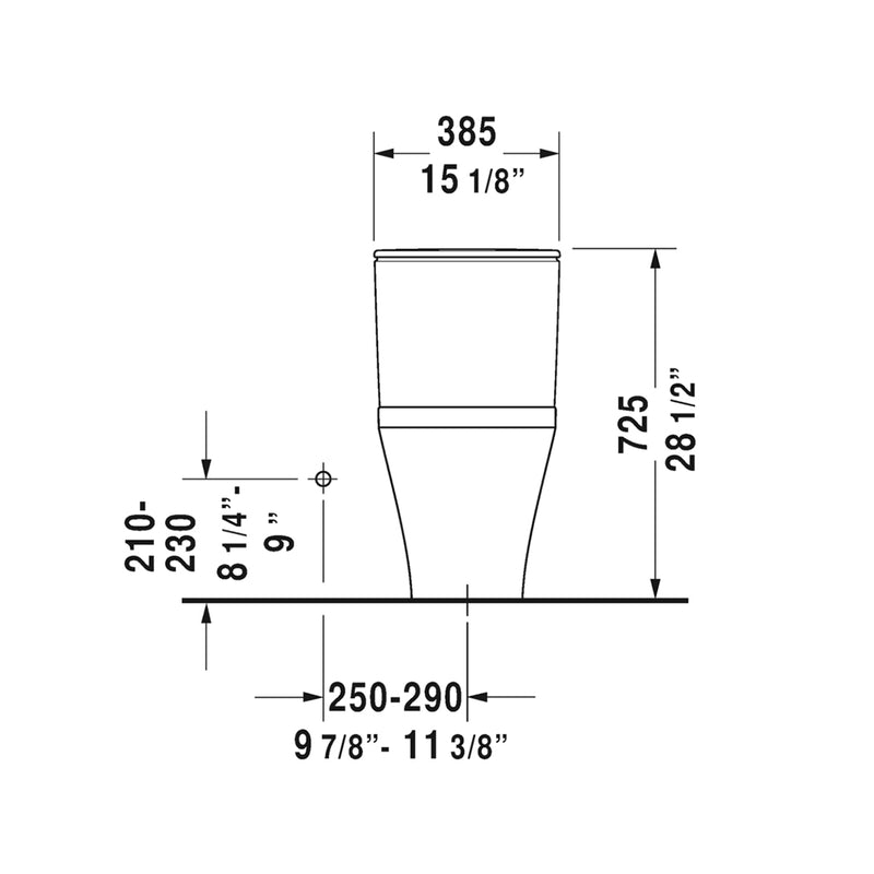 DuraStyle Complete Dual Flush One Piece Toilet - Floor Mount - 16" Porcelain/White