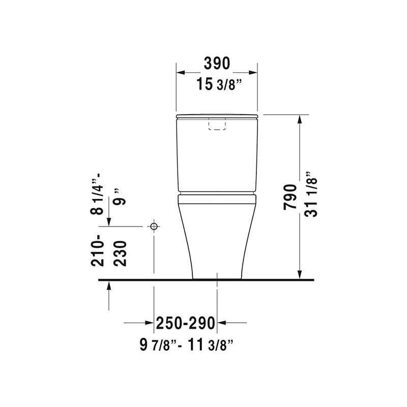 DuraStyle Elongated Complete Dual Flush Two Piece Toilet - Floor Mount - 16" Ceramic/White