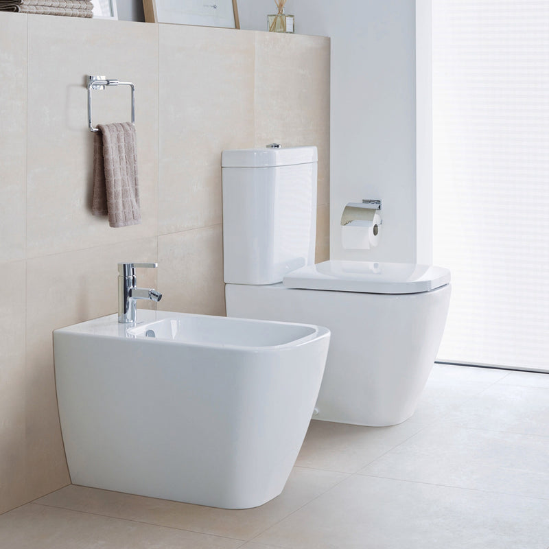 Happy D.2 Elongated Complete Dual Flush One Piece Toilet - Floor Mount - 16" Vitreous China/White