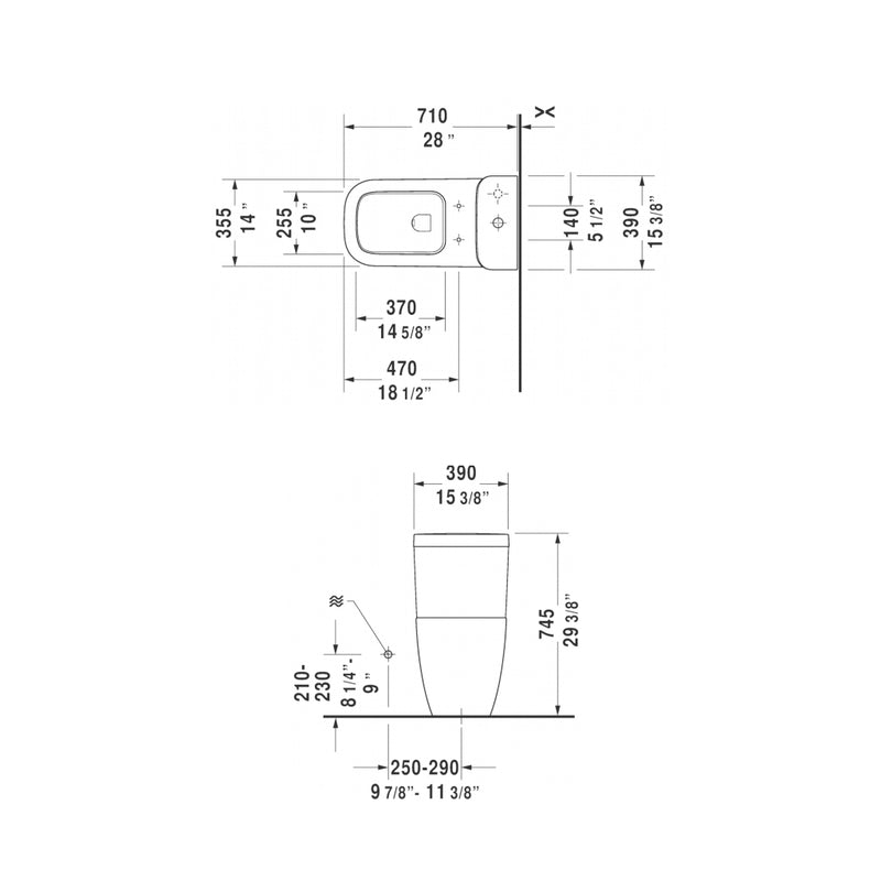 Happy D.2 Elongated Complete Dual Flush One Piece Toilet - Floor Mount - 16" Vitreous China/White