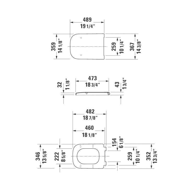 Happy D.2 Elongated Complete Dual Flush One Piece Toilet - Floor Mount - 16" Vitreous China/White