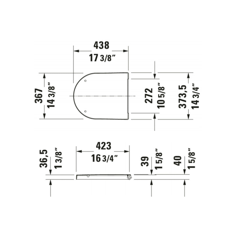 Me By Starck Compact Round Complete Wall Toilet - Wall Mount - 15" Vitreous China/White