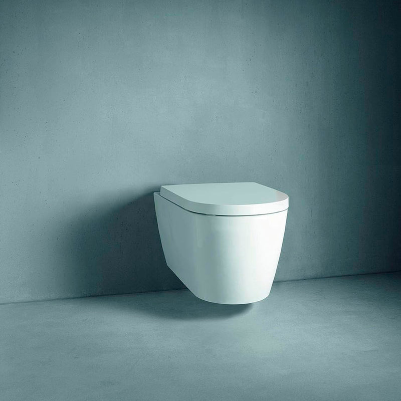 Me By Starck Round Complete Wall Toilet - Wall Mount - 15" Vitreous China/White