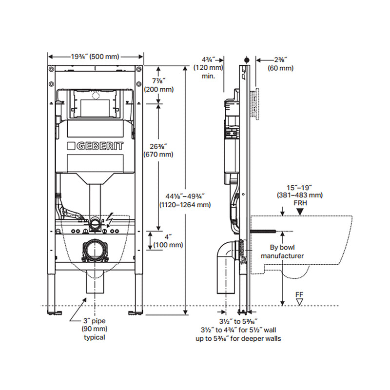 Me By Starck Round Complete Wall Toilet - Wall Mount - 15" Vitreous China/White