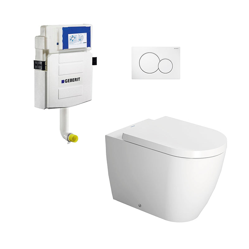 Me By Starck Round Complete Floor Toilet - Floor Mount - 15" Vitreous China/White