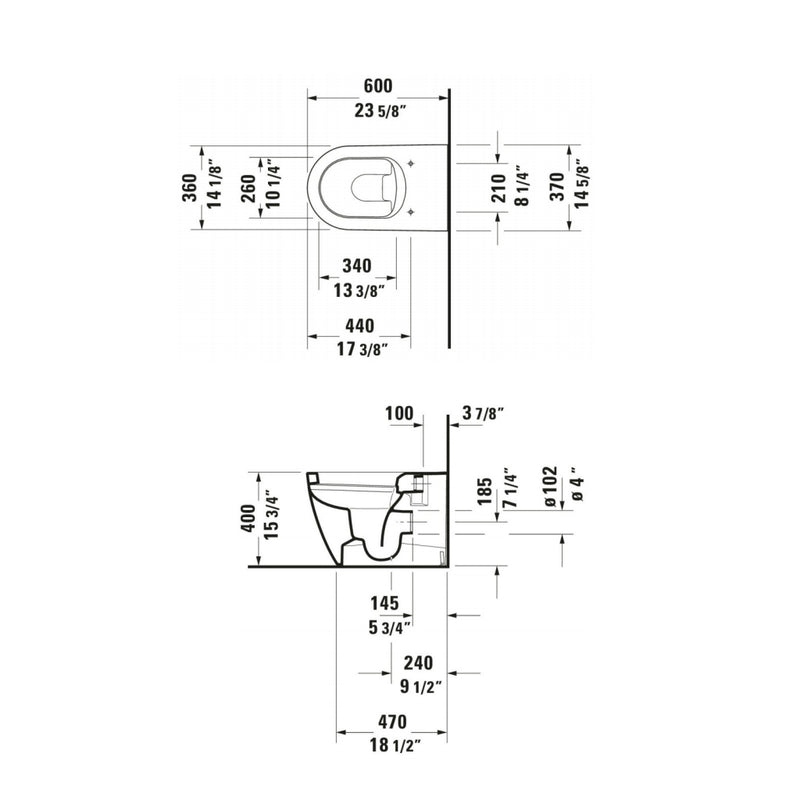 Me By Starck Round Complete Floor Toilet - Floor Mount - 15" Vitreous China/White
