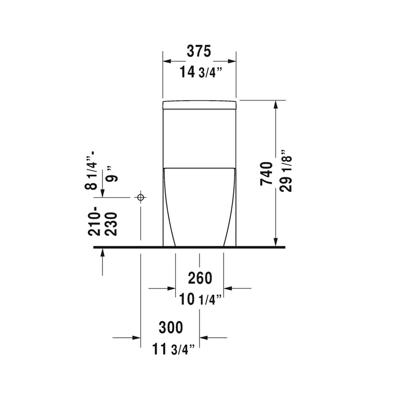 Starck 2 Complete One Piece Toilet - Floor Mount - 15" Porcelain/White