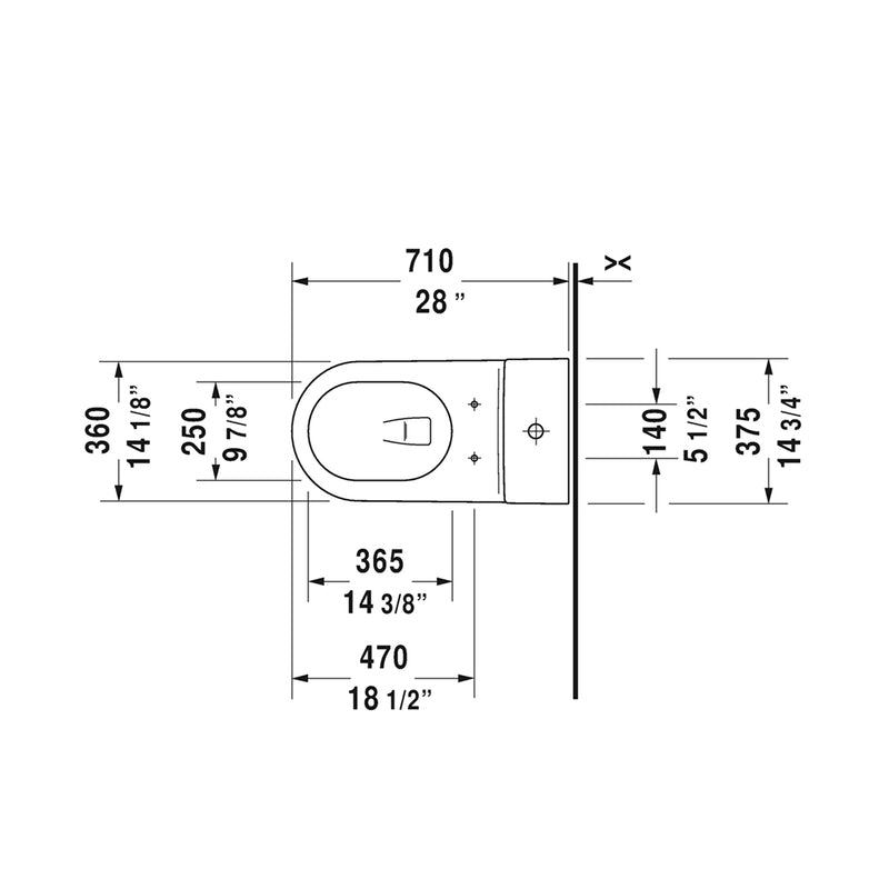 Starck 2 Complete One Piece Toilet - Floor Mount - 15" Porcelain/White