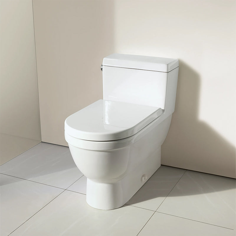 Starck 3 Complete Single Flush Left Lever One Piece Toilet - Floor Mount - 16" Porcelain/White