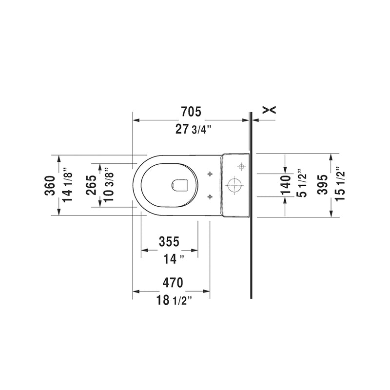 Starck 3 Complete Single Flush Left Lever One Piece Toilet - Floor Mount - 16" Porcelain/White