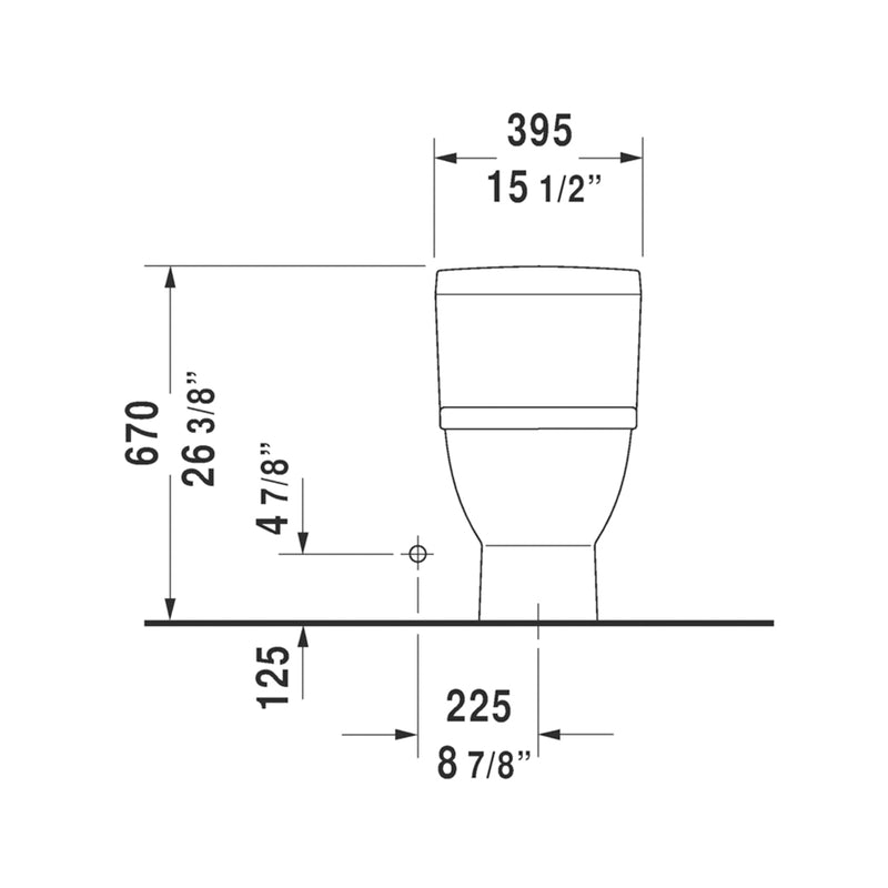 Starck 3 Complete Single Flush Left Lever One Piece Toilet - Floor Mount - 16" Porcelain/White