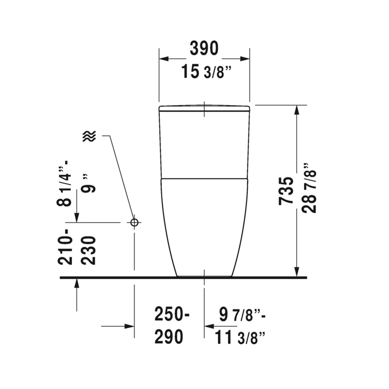 ME By Starck Elongated Complete Dual Flush One Piece Toilet - Floor Mount - 16" Porcelain/White