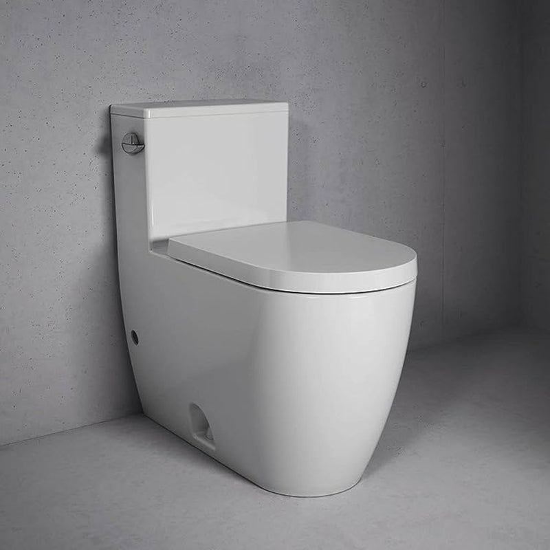 ME By Starck Elongated Complete Single Flush Left Lever One Piece Toilet - Floor Mount - 16" Porcelain/White