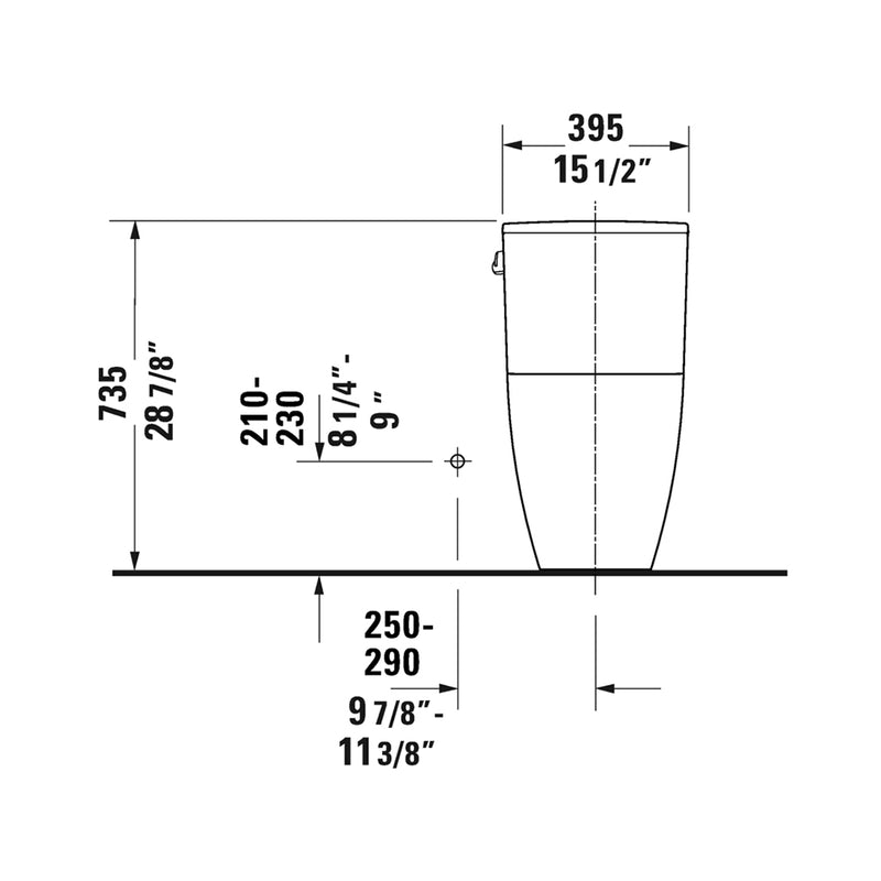 ME By Starck Elongated Complete Single Flush Left Lever One Piece Toilet - Floor Mount - 16" Porcelain/White