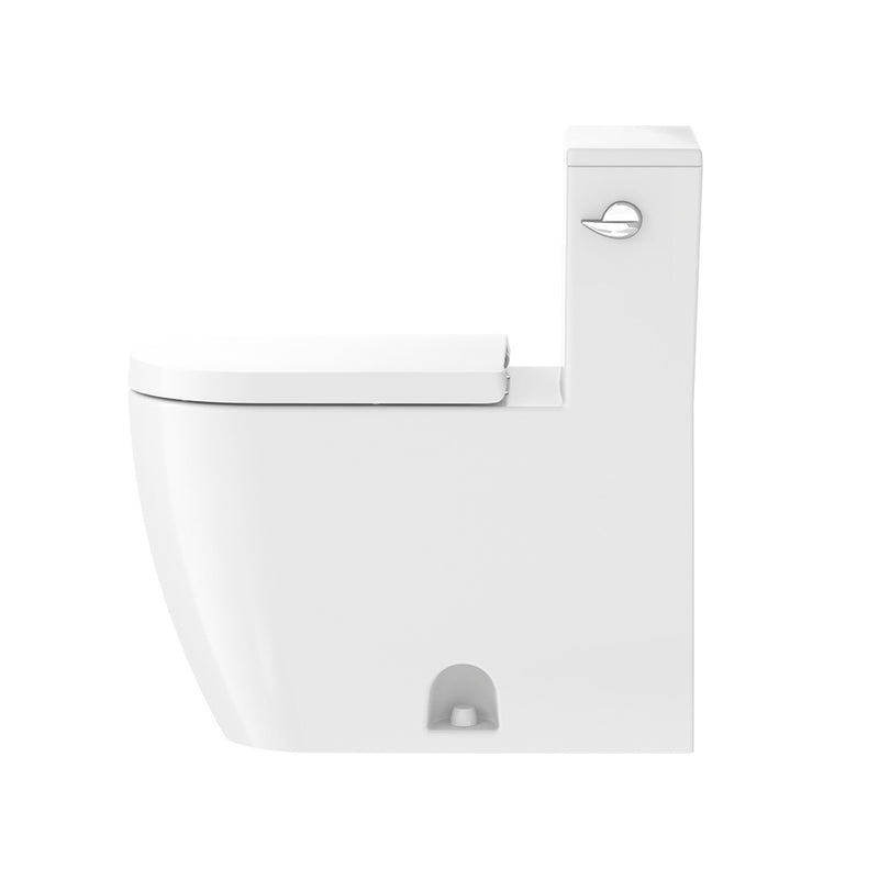 ME By Starck Elongated Complete Single Flush Right Lever One Piece Toilet - Floor Mount - 16" Porcelain/White