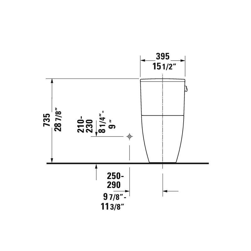 ME By Starck Elongated Complete Single Flush Right Lever One Piece Toilet - Floor Mount - 16" Porcelain/White