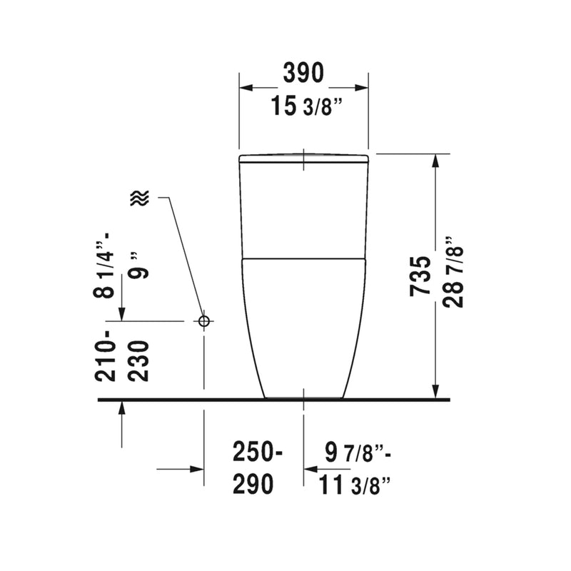 ME By Starck Elongated Complete Single Flush One Piece Toilet - Floor Mount - 16" Porcelain/White