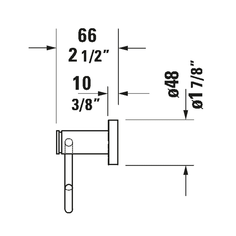 D-Code Toilet Paper Holder - Wall Mount - 7" Brass/Polished Chrome