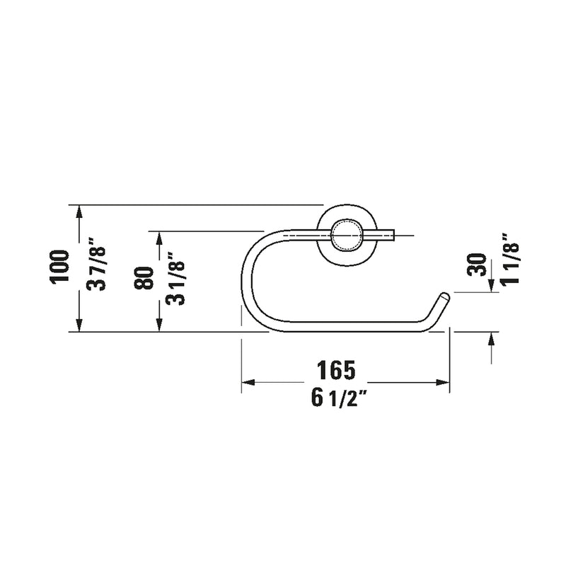 D-Code Toilet Paper Holder - Wall Mount - 7" Brass/Polished Chrome