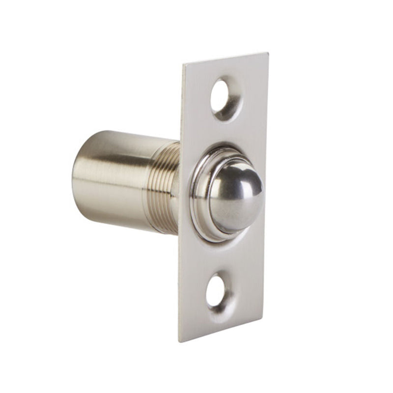 Square Ball Catch - Door Mount - 2" Brass/Satin Nickel