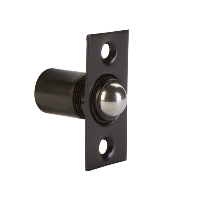 Square Ball Catch - Door Mount - 2" Brass/Flat Black