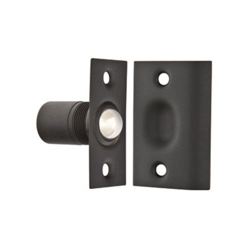 Square Ball Catch - Door Mount - 2" Brass/Flat Black