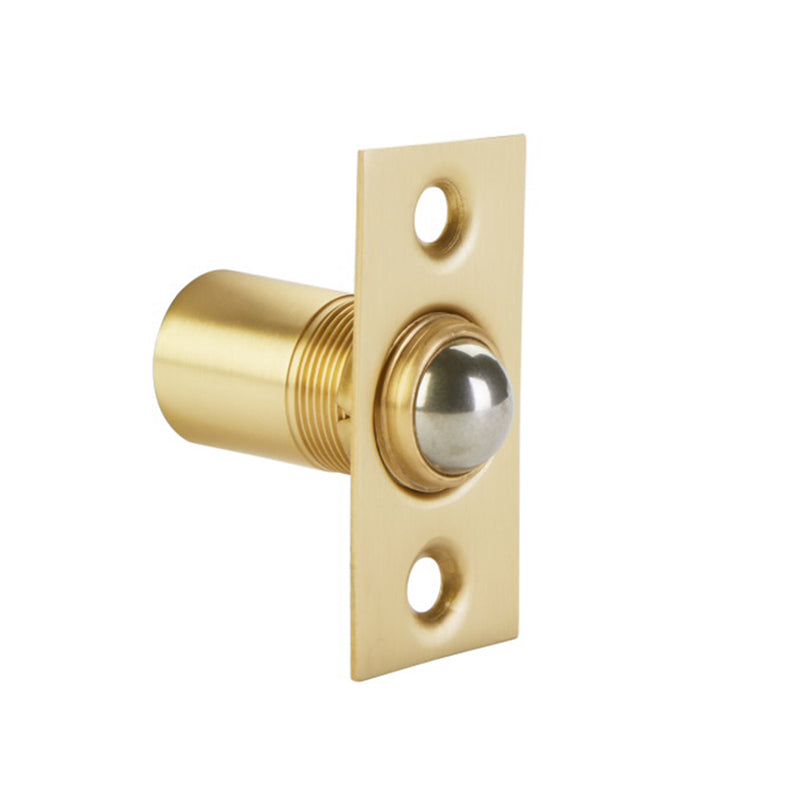 Square Ball Catch - Door Mount - 2" Brass/Satin Brass