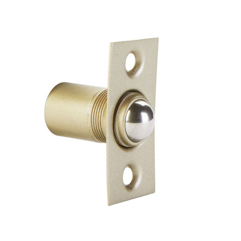Square Ball Catch - Door Mount - 2" Brass/Tumbled White Bronze