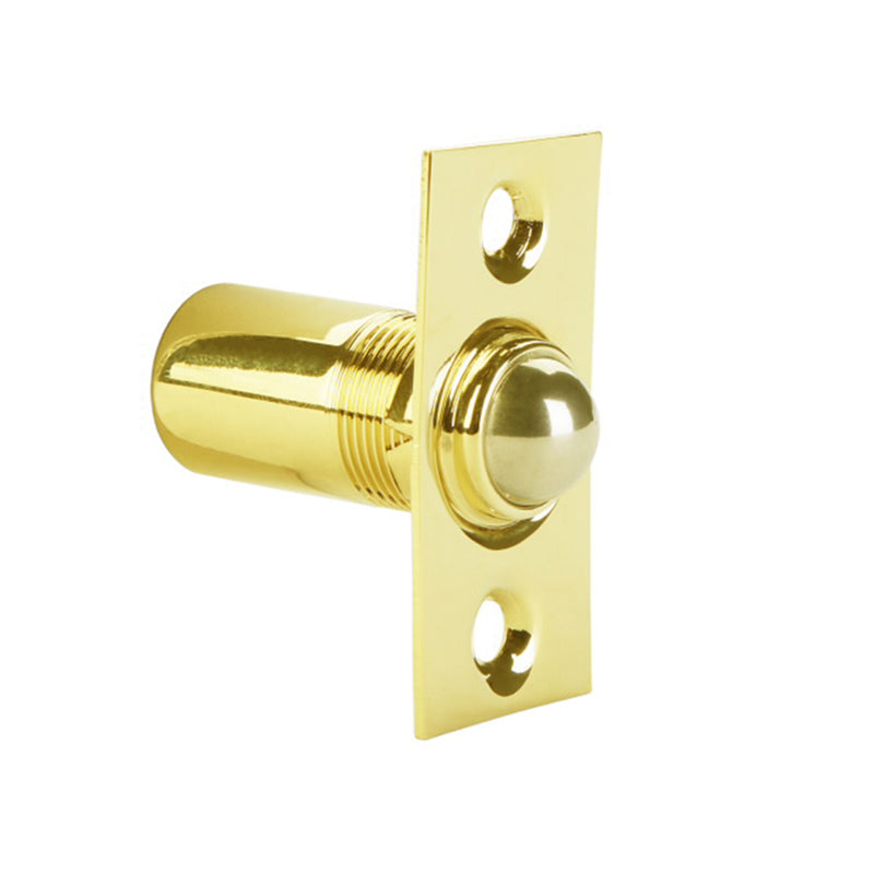 Square Ball Catch - Door Mount - 2" Brass/Unlacquered Brass