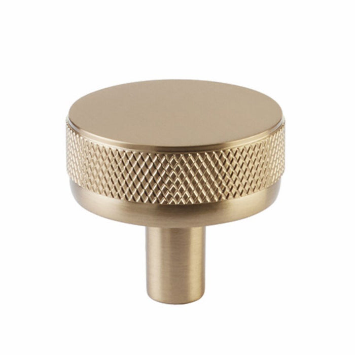 Select Conical Knurled Cabinet Knob - Cabinet Mount - 2" Brass/Satin Brass