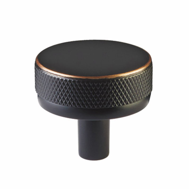 Select Conical Knurled Cabinet Knob - Cabinet Mount - 2" Brass/Oil Rubbed Bronze