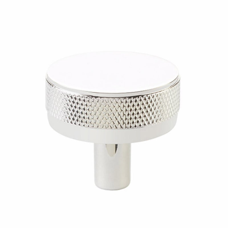 Select Conical Knurled Cabinet Knob - Cabinet Mount - 2" Brass/Polished Nickel