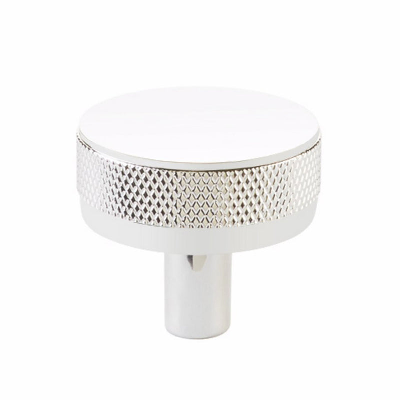 Select Conical Knurled Cabinet Knob - Cabinet Mount - 2" Brass/Polished Chrome